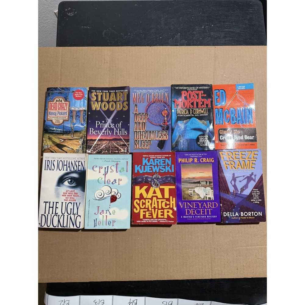 Lot of 10 random murder mystery novel paperback books, various authors B11
